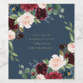 Geometrische Herfst Elegantie Bruidsmeisje Voorste Wijn Etiket (Enkel label)