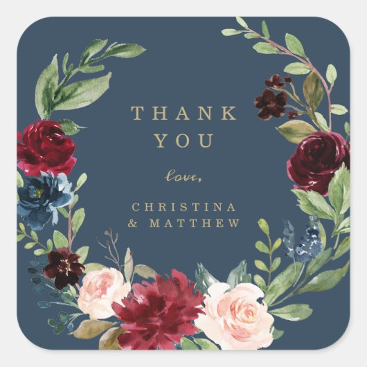 Geometrische Herfst Elegantie Dank u Sticker Label (Voorkant)