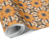 Geometrische Herfst Flower, Herfst Flower, Herfst  Cadeaupapier (Rol Hoek)