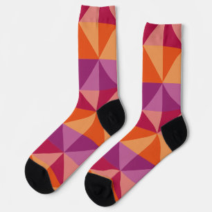 geometrische herfstkleur sokken