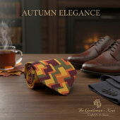 Geometrische herfstkleuren Abstract patroon Herfst Stropdas
