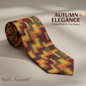 Geometrische herfstkleuren Abstract patroon Herfst Stropdas