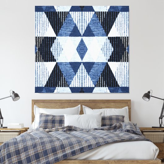 Geometrische herhaling: gestructureerde achtergron canvas afdruk (Insitu (Slaapkamer))