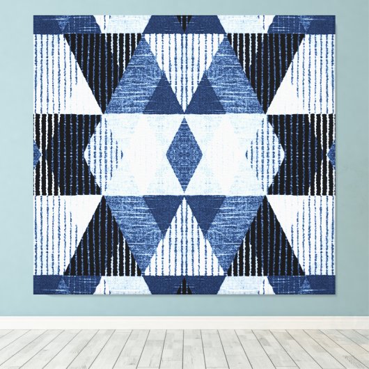 Geometrische herhaling: gestructureerde achtergron canvas afdruk (Insitu (Houten vloer))