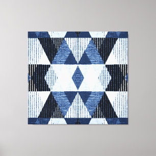 Geometrische herhaling: gestructureerde achtergron canvas afdruk