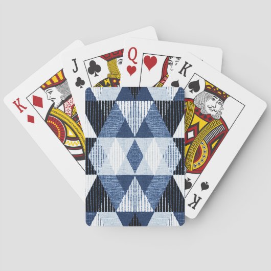 Geometrische herhaling: gestructureerde achtergron pokerkaarten (Achterkant)
