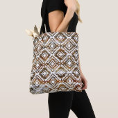 Geometrische herhaling, gestructureerde achtergron tote bag (Dichtbij)