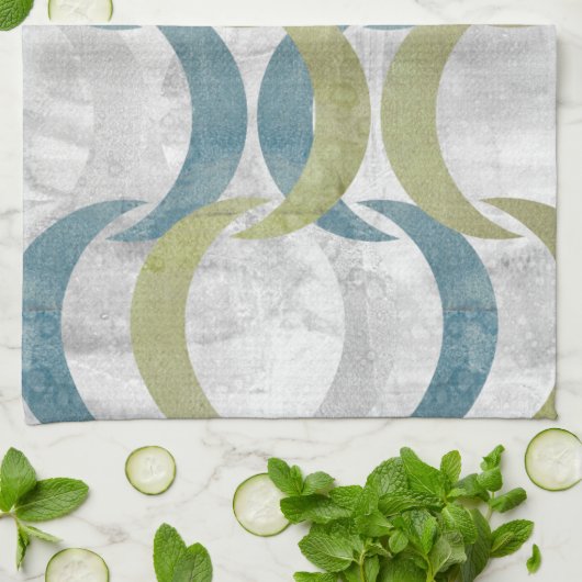 Geometrische herhaling III Theedoek (Gevouwen)