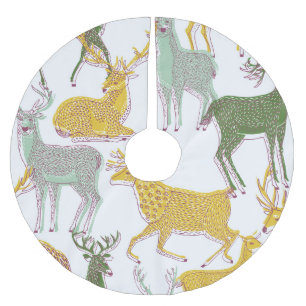 Geometrische herten: traditionele patroonillustrat kerstboom rok