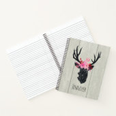 Geometrische Hertenkop met Floral Crown Custom Notitieboek (Binnen)