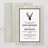 Geometrische hertenkop w / Floral Crown rustieke b Kaart (Voorkant / Achterkant)