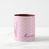 Geometrische hete kleuren monogrammed Mok (Midden)