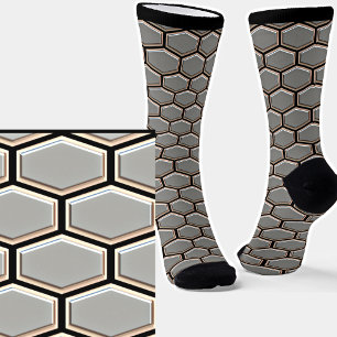 Geometrische hexagon 3D Kijk uit Grijze Sokken