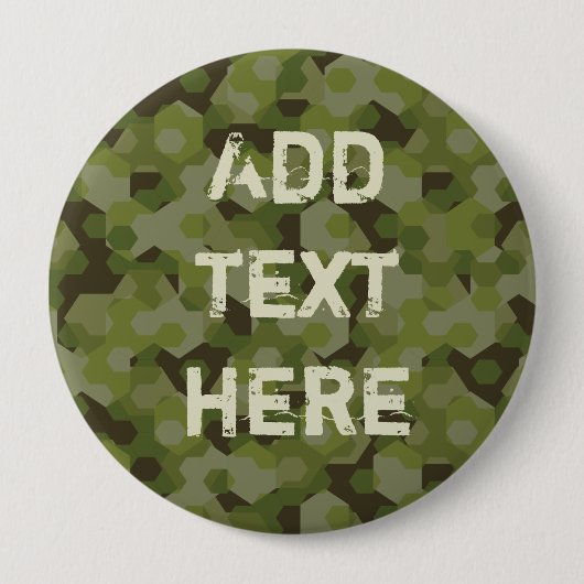 geometrische hexagon camouflage ronde button 4,0 cm (Voorkant)