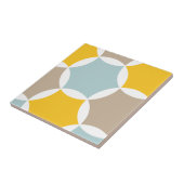 Geometrische hexagon Cirkel Geel Blauw Patroon Tegeltje (Zijkant)