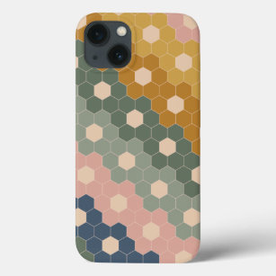 Geometrische hexagon Floral is een aardroze roze Case-Mate iPhone Case