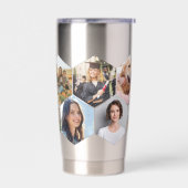 Geometrische hexagon patroon fotocollage geïsoleerde drinkbeker (Links)