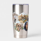 Geometrische hexagon patroon fotocollage geïsoleerde drinkbeker (Voorkant)