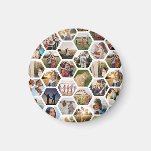 Geometrische hexagon patroon fotocollage magneet