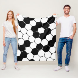 Geometrische hexagon Patroon (zwart/wit) Fleece Deken