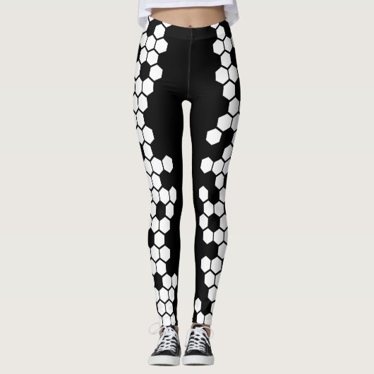 Geometrische Hexagon Voetbal Stijl Leggings (Voorkant)