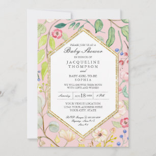 Geometrische Hexagon w Bleke Pastel Waterverf Flor Kaart