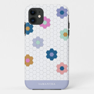 geometrische hexagonbloemen in het Lila Case-Mate iPhone Case