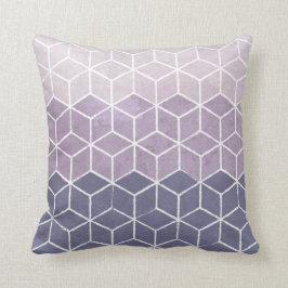 Geometrische hexagonen Paars en wit Kussen