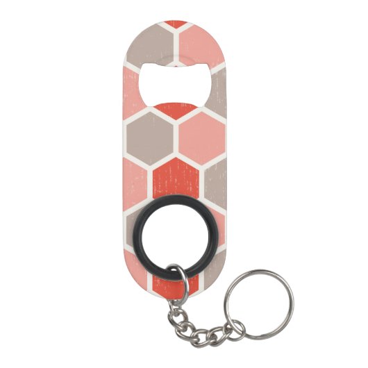 Geometrische hexagonvormen mini flessenopener (Achterkant)
