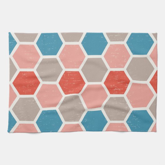 Geometrische hexagonvormen theedoek (Horizontaal)