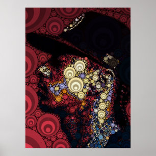 Geometrische Hip Hop Portret Kleurrijke Abstracte Poster