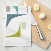 Geometrische hoeken Kleurrijke middeleeuwse modern Theedoek (Quarter Fold)