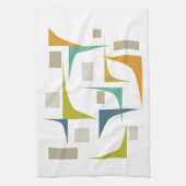 Geometrische hoeken Kleurrijke middeleeuwse modern Theedoek (Verticaal)