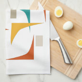 Geometrische hoeken Vet Middeleeuwse Retro Theedoek (Quarter Fold)