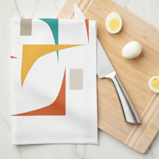 Geometrische hoeken Vet Middeleeuwse Retro Theedoek (Quarter Fold)