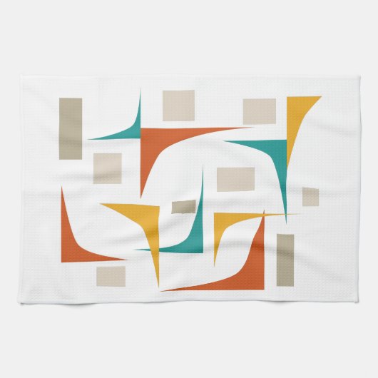 Geometrische hoeken Vet Middeleeuwse Retro Theedoek (Horizontaal)