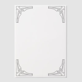 Geometrische hoekrand Elegante minimalistische ove Vellum Uitnodigingen