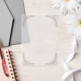 Geometrische hoekrand Elegante minimalistische ove Vellum Uitnodigingen