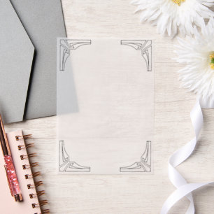 Geometrische hoekrand Elegante minimalistische ove Vellum Uitnodigingen