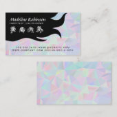 geometrische holografische achtergrond | Haarstijl Visitekaartje (Voorkant / Achterkant)