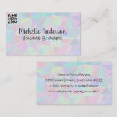 geometrische holografische achtergrond | QR-code Visitekaartje (Voorkant / Achterkant)