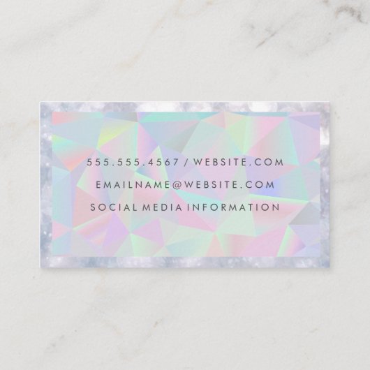 Geometrische holografische achtergrond | QR-scan | Visitekaartje (Achterkant)