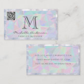 Geometrische holografische achtergrond | QR-scan | Visitekaartje (Voorkant / Achterkant)