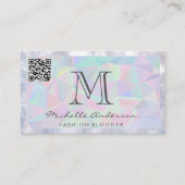 Geometrische holografische achtergrond | QR-scan | Visitekaartje (Voorkant)