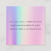 Geometrische holografische achtergrond | QR-scanla Vierkante Visitekaartje (Achterkant)