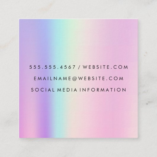 Geometrische holografische achtergrond | QR-scanla Vierkante Visitekaartje (Achterkant)