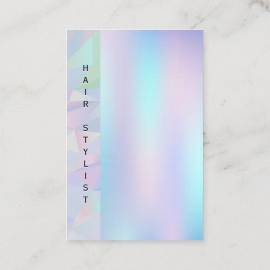 Geometrische holografische achtergrond | Verticale Visitekaartje (Achterkant)