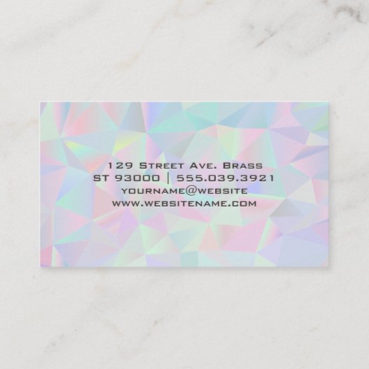 Geometrische holografische achtergrond visitekaartje (Achterkant)