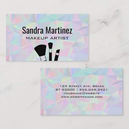 Geometrische holografische achtergrond visitekaartje (Voorkant / Achterkant)