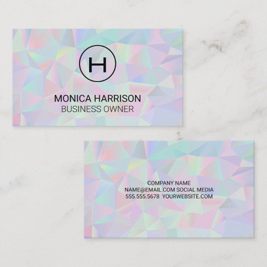 Geometrische holografische gradiënt visitekaartje (Voorkant / Achterkant)